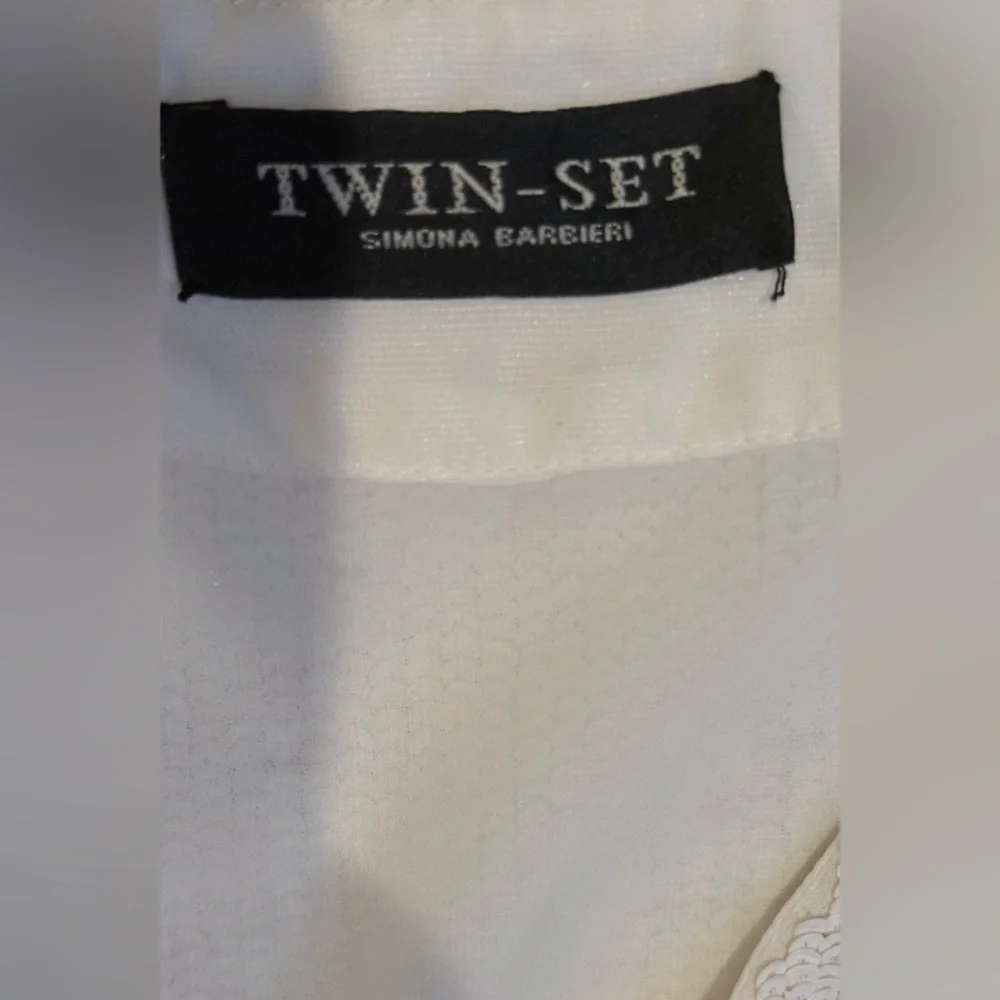 Twin-Set Simona Barbieri White Sequin Dress XS Silk Blend Party Cocktail Italy - Picture 5 of 5